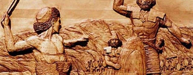 You come to me with a sword and with a spear and with a javelin, but I come to you in the name of Yehovah of hosts, the God of...